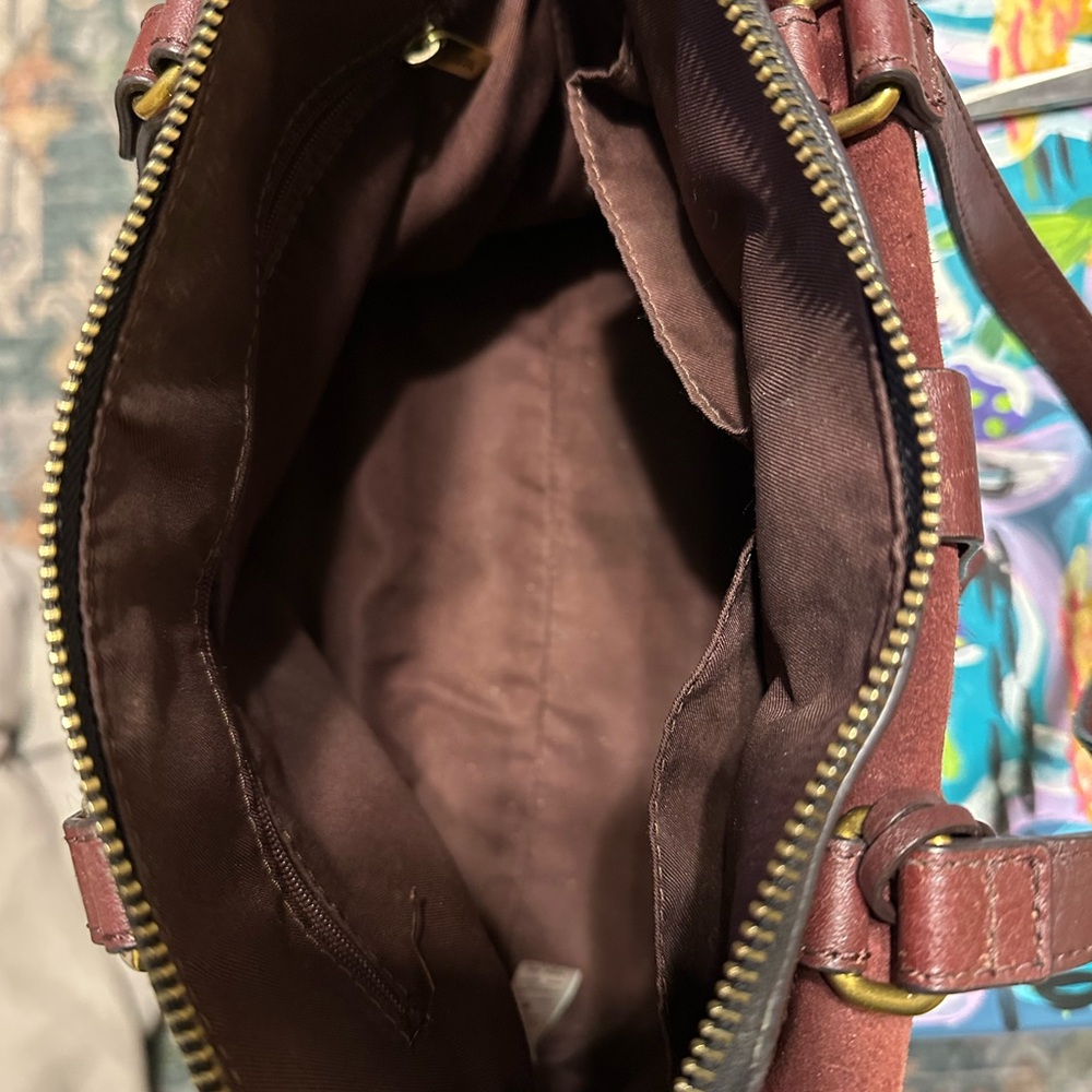 Fossil Burgundy Leather Handbag - Picture 5 of 12